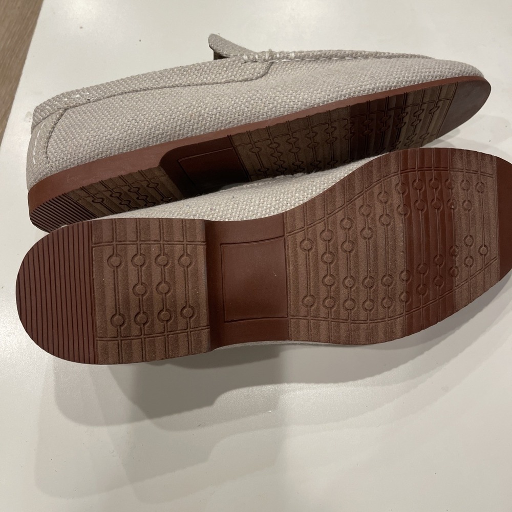 Robert Wayne Men's 10D Beige Canvas Loafers Slip On Preppy‎ Resort Casual Shoes - Picture 4 of 7